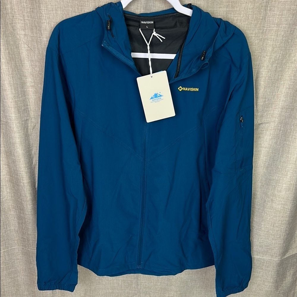 Naviskin Women’s L Full Zip Hooded Zipper Pockets Packable Lightweight Jacket